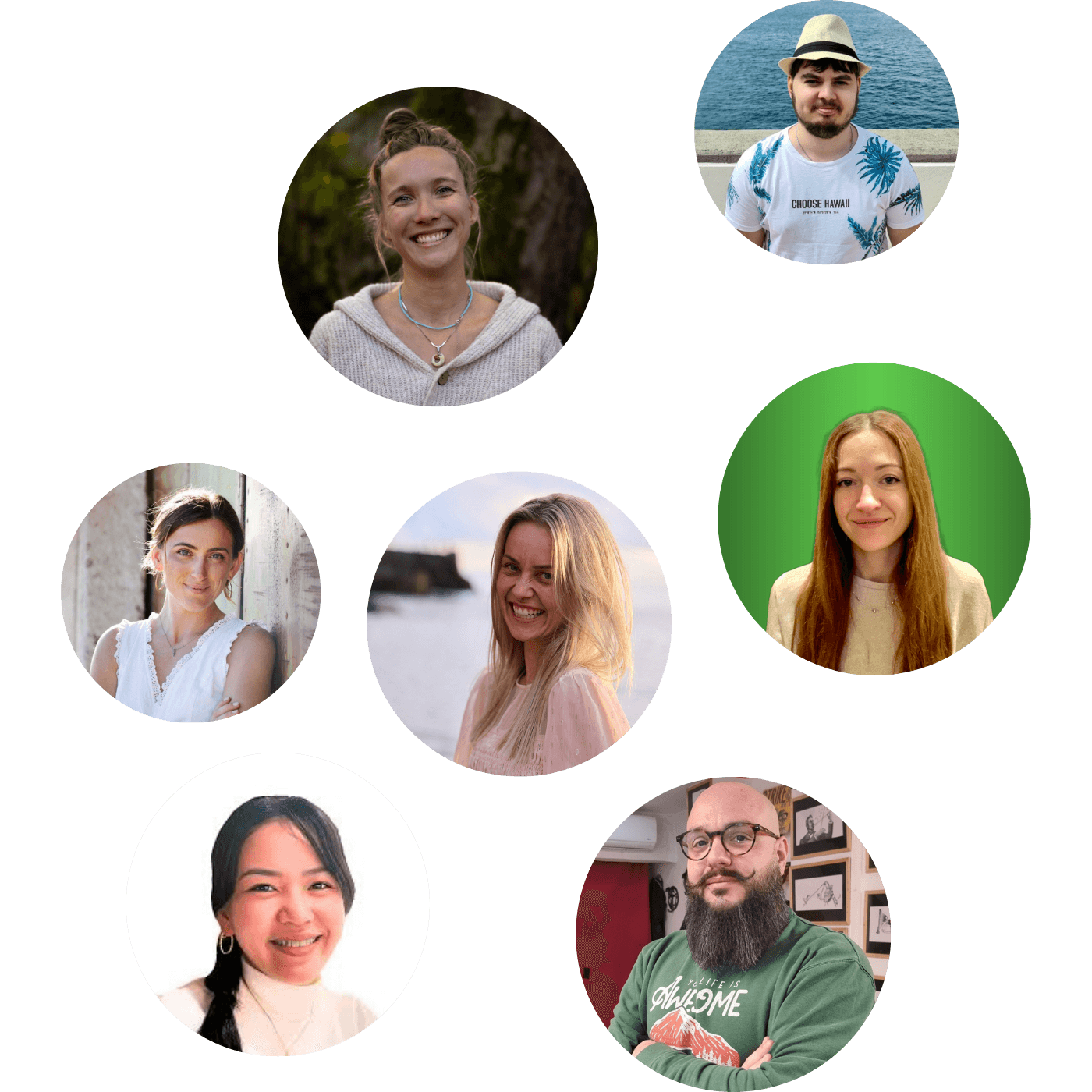 Photos of the team members in the collective